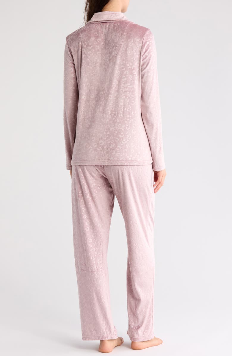 Nicole Miller Gemini Embossed Velour Pajamas, Alternate, color,
