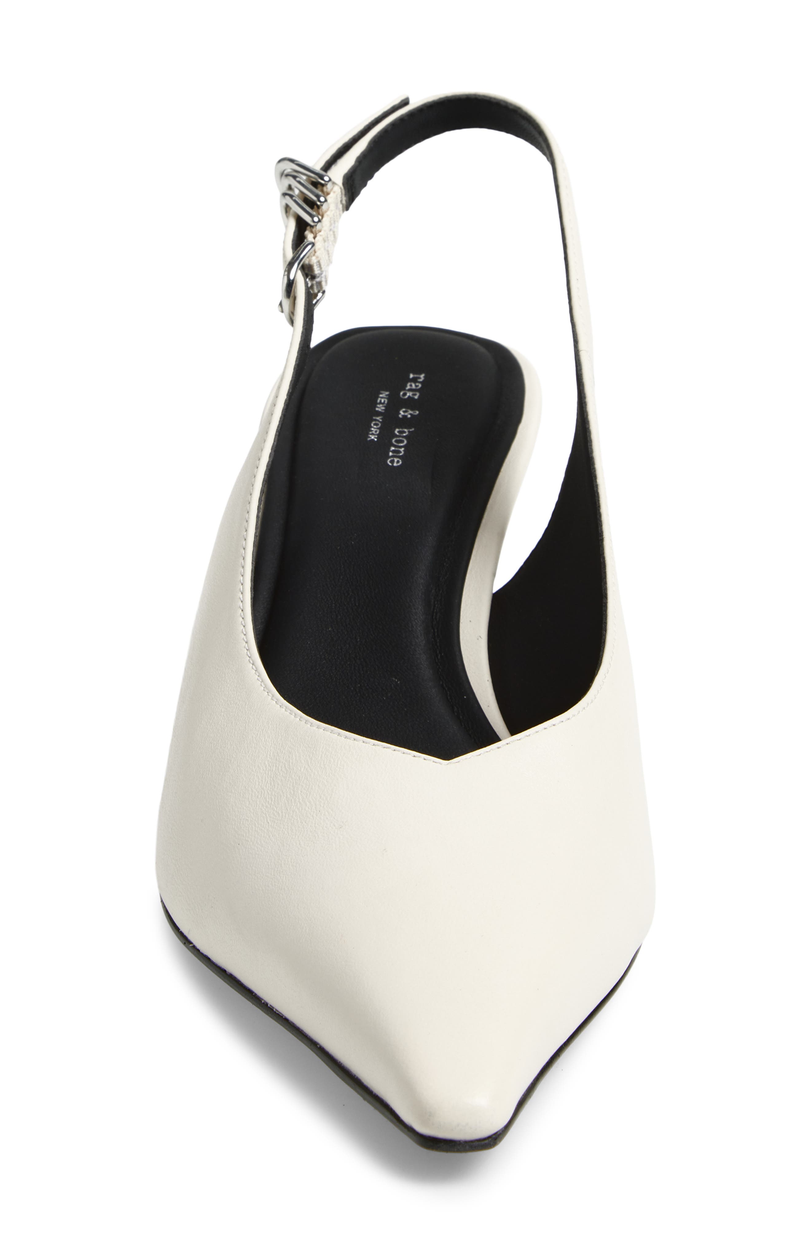 rag & bone Brynn Slingback Kitten Heel Pump, Alternate, color, Antique White