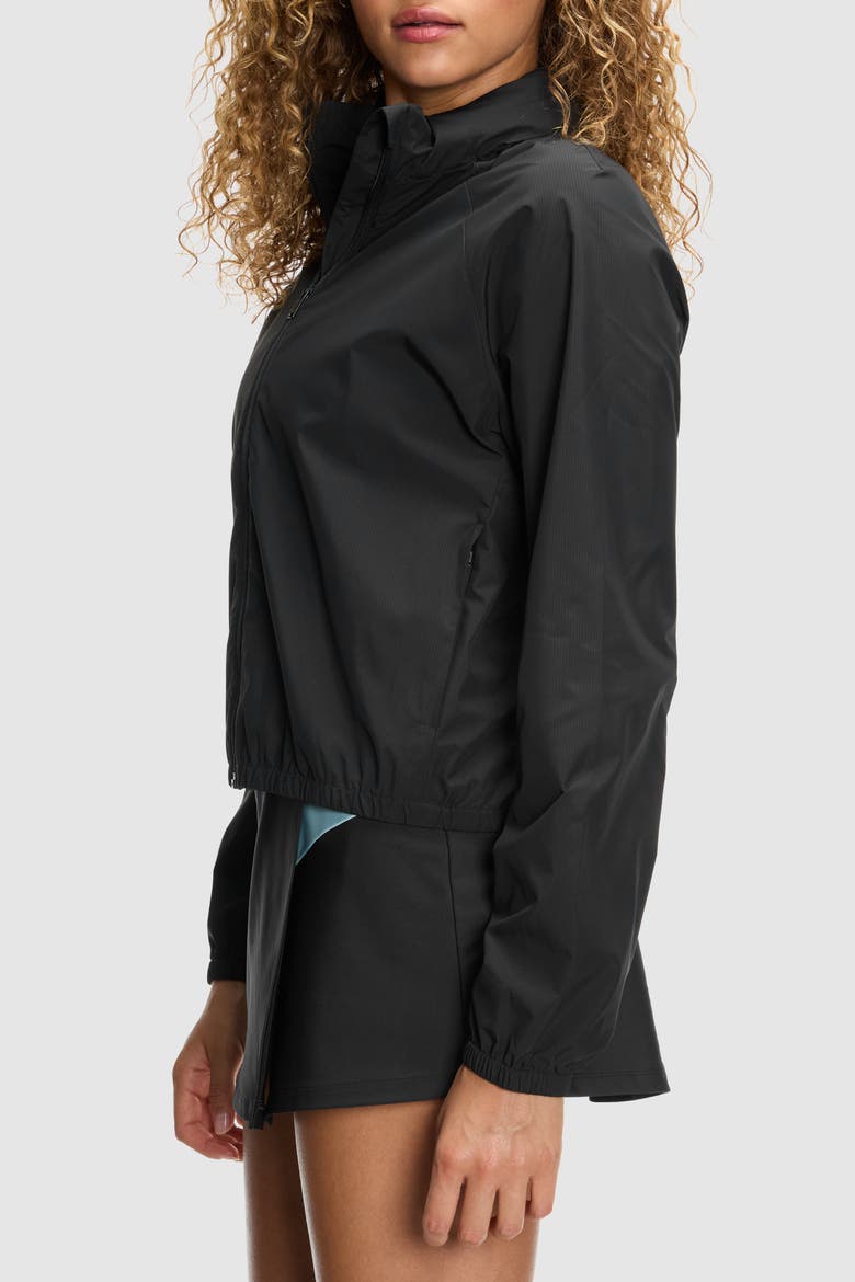 Woven Seamed Run Shell, Main, color, JET BLACK