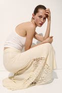 H&M Lace-panel Viscose Skirt