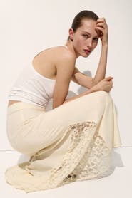 H&M Lace-panel Viscose Skirt