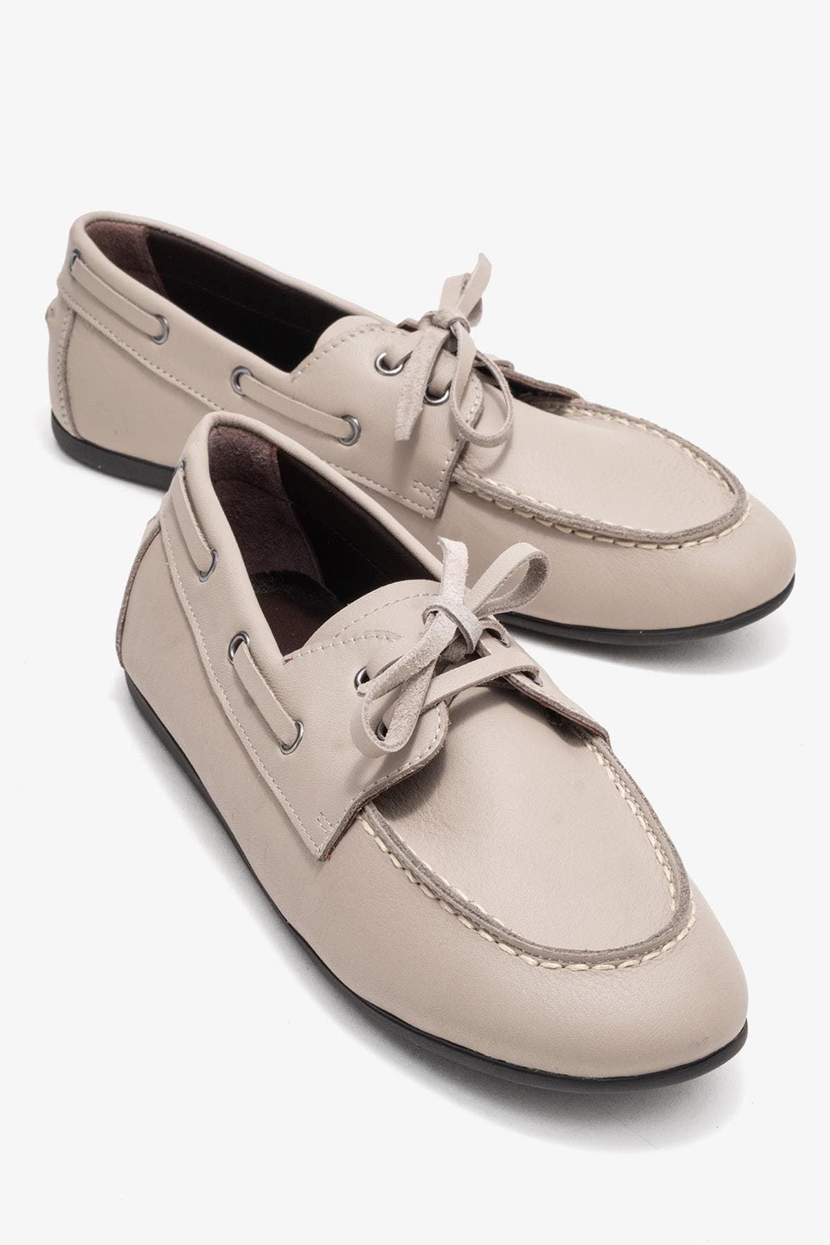 Serelis Leather Lace Up Loafer, Alternate, color, Light Beige Leather