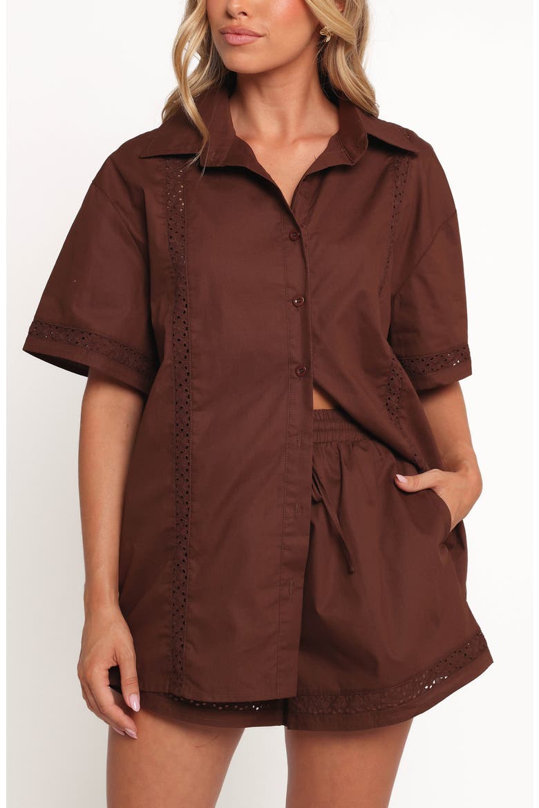 Austin Cotton Drawstring Shorts, Alternate, color, CHOCOLATE