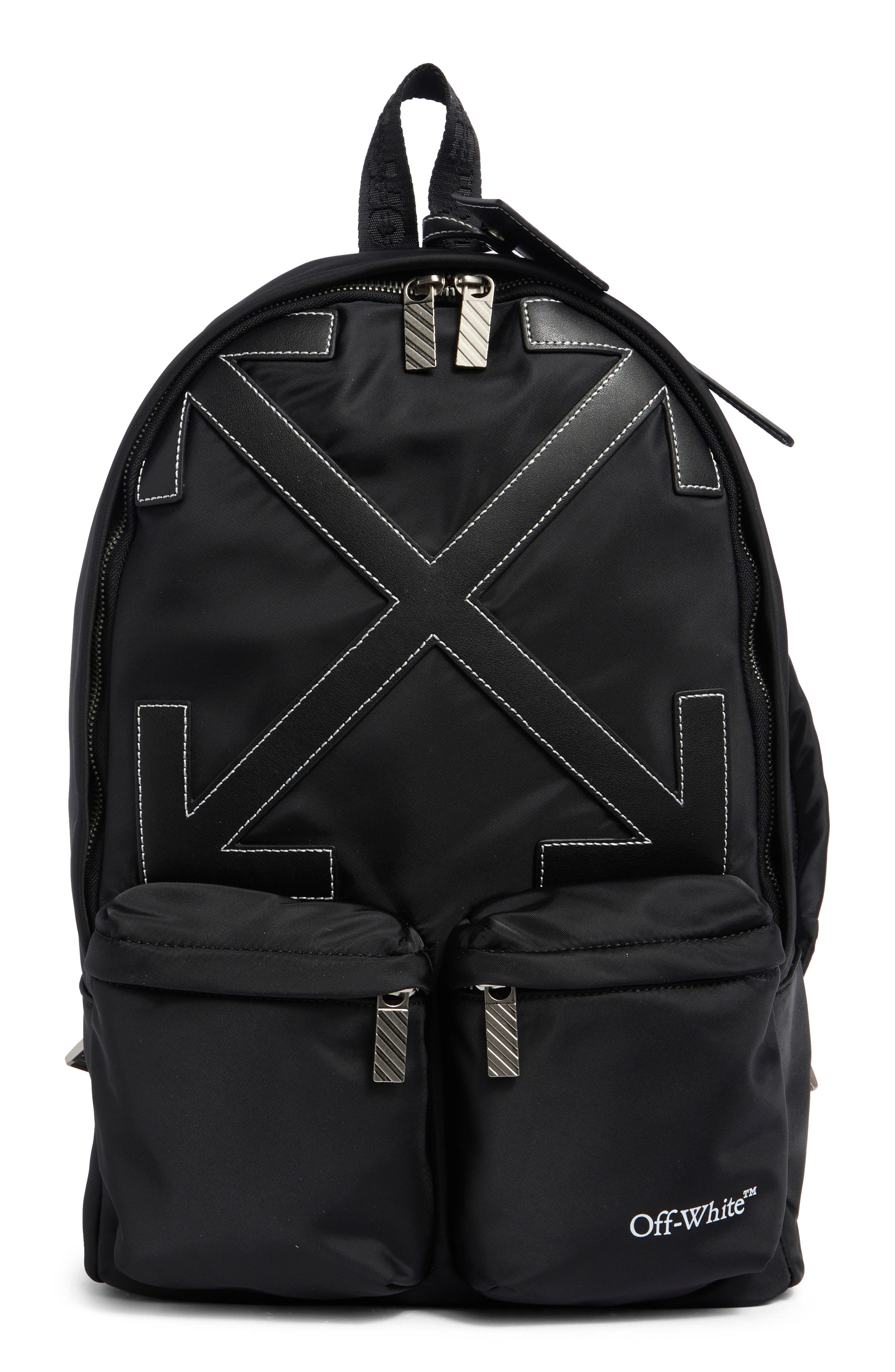 Dome Double Pocket Backpack, Main, color, BLACK