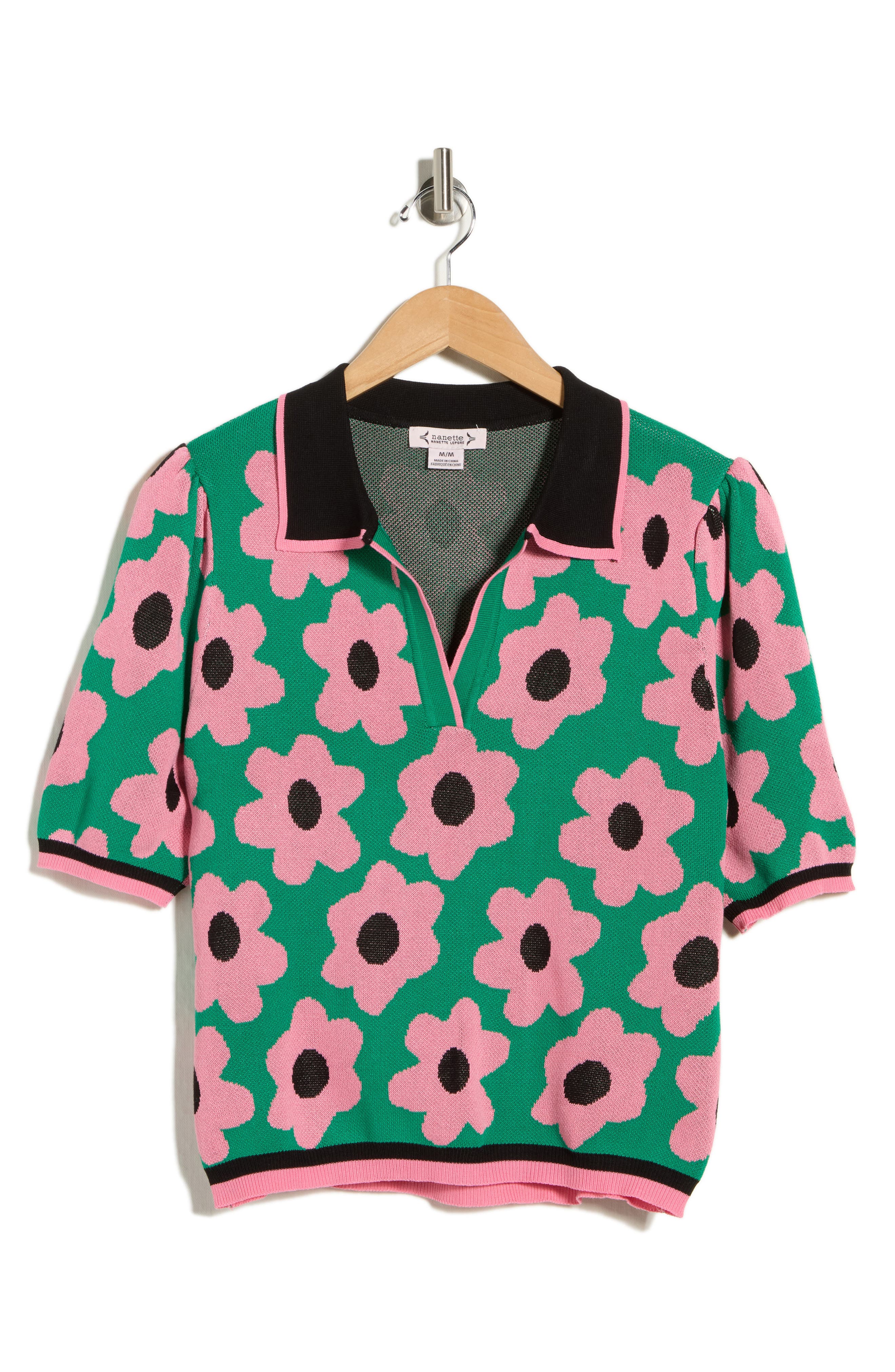 Nanette Lepore Flower Polo Sweater