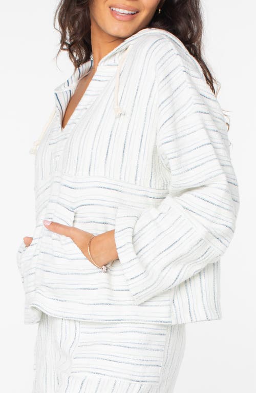 Roxy Rich Coast Stripe Hoodie In Cloud Dancer