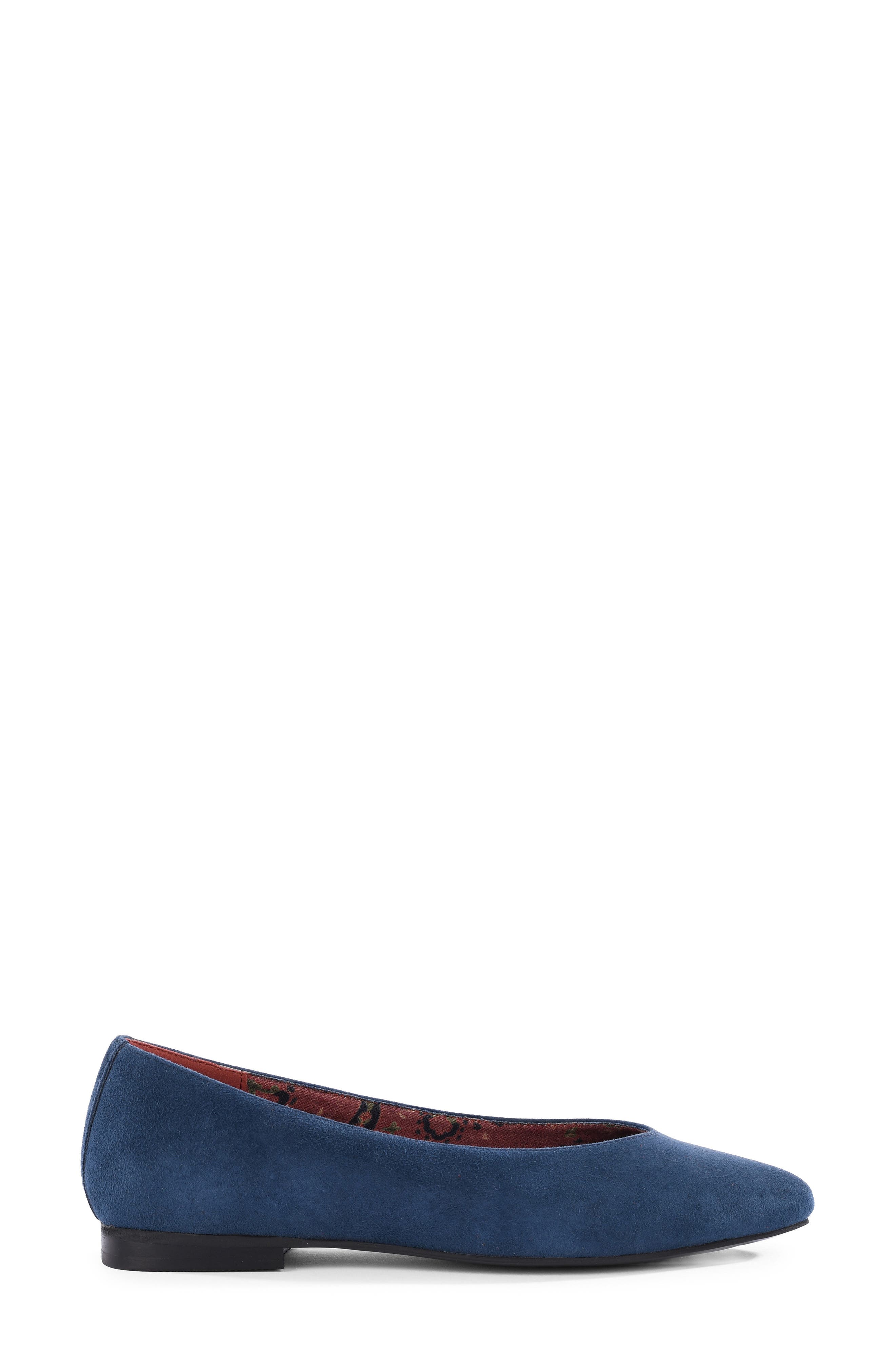 To Be Honest Leather Flat, Alternate, color, DARK BLUE SUEDE