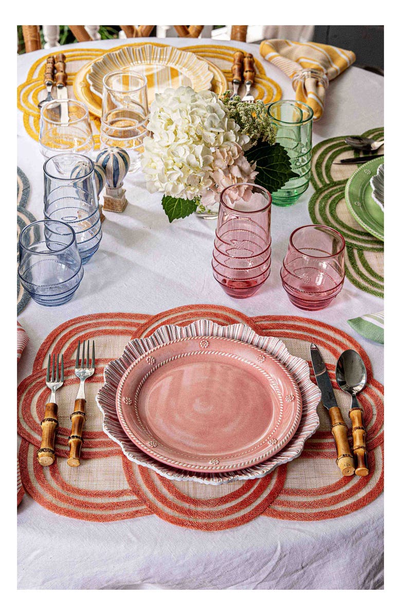 Juliska Berry & Thread Set of 4 Melamine Dessert Plates, Alternate, color, Coral