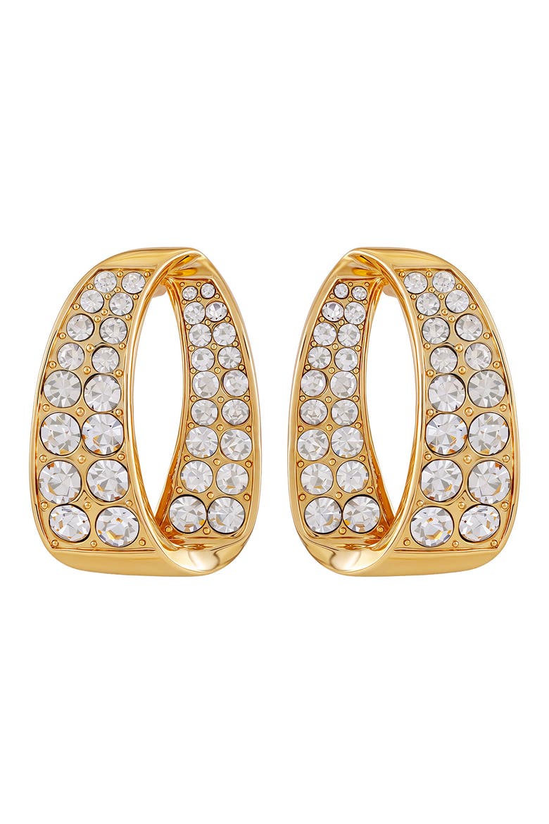 Pavè Open Hoop Earrings, Main, color, GOLD TONE