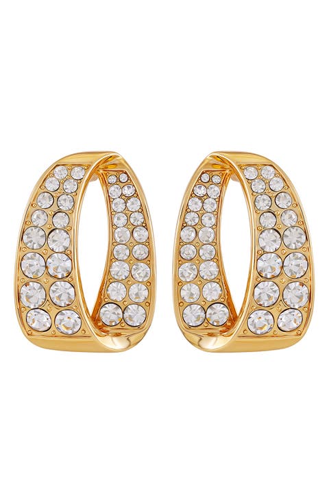 Pavè Open Hoop Earrings