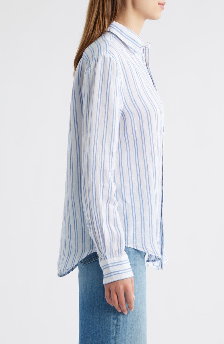 Polo Ralph Lauren Classic Fit Stripe Linen Button-Up Shirt, Alternate, color,