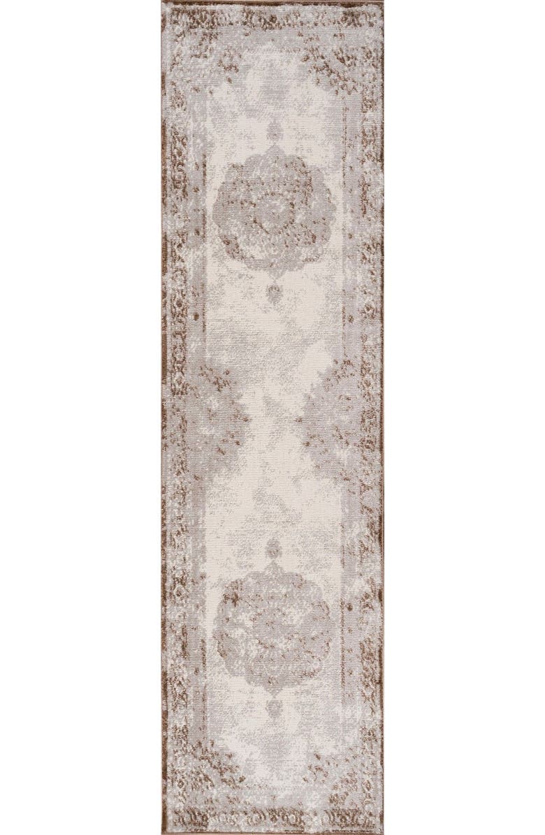 JONATHAN Y Rosalia Cottage Medallion Area Rug, Alternate, color, Brown/Cream