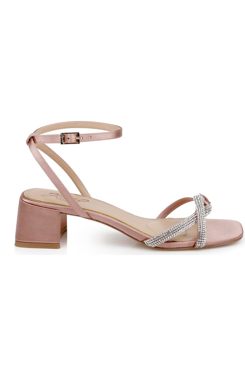 Jewel Badgley Mischka Fern Ankle Strap Sandal, Alternate, color, Blush Satin