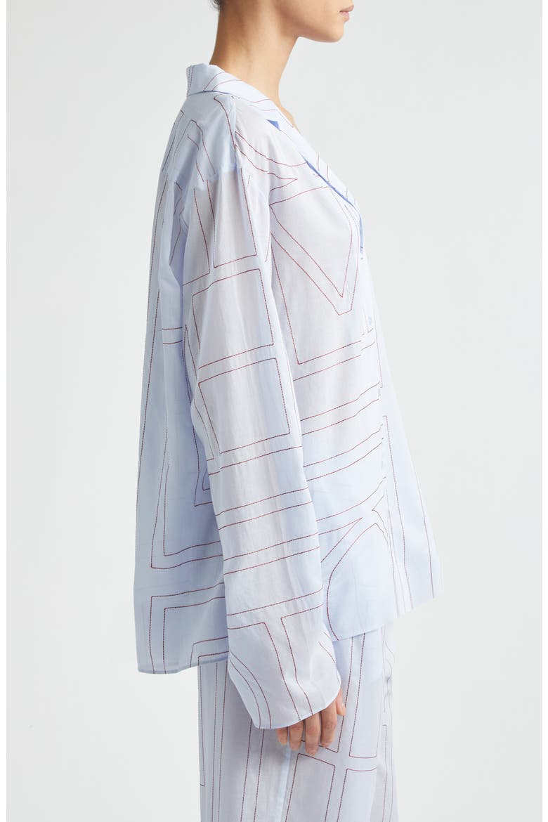 Monogram Embroidered Button-Up Shirt, Alternate, color, SKY