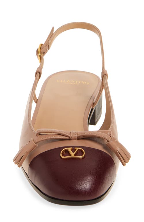 Valentino Valet Du Roi Leather Slingback Ballerina Flat In Nude