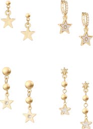 Ettika 4-Pack Star Drop Earrings