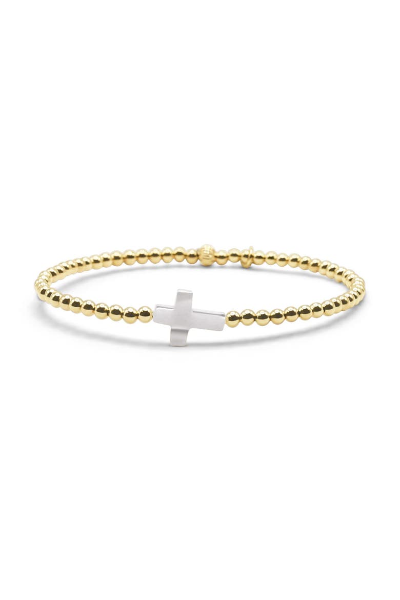 Faith Mother of Pearl Cross Bracelet, Main, color, Gold