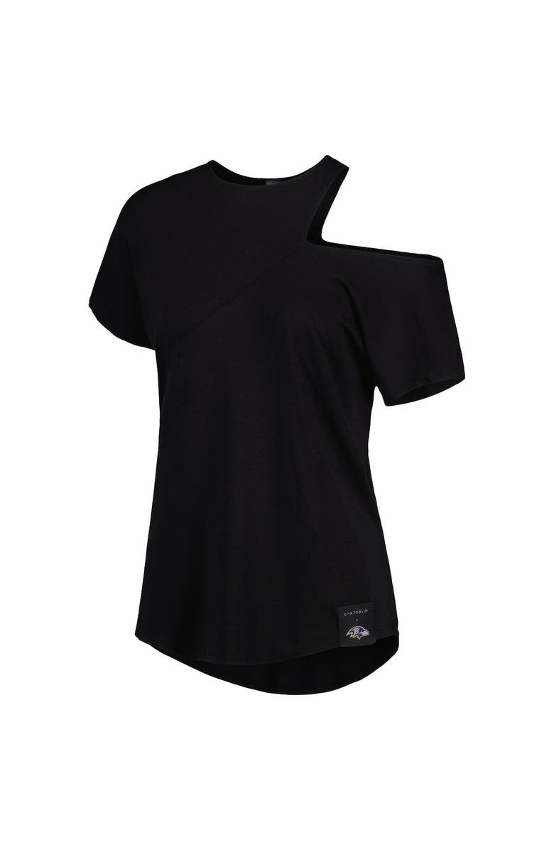 KIYA TOMLIN Women's KIYA TOMLIN Black Baltimore Ravens Cut Out Tri-Blend Shirt, Alternate, color, Black