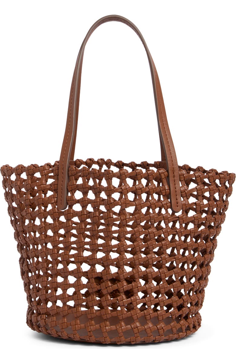 STAUD Caro Leather Bucket Bag, Main, color, Tan