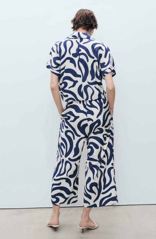 Mango Print Crop Wide Leg Pants