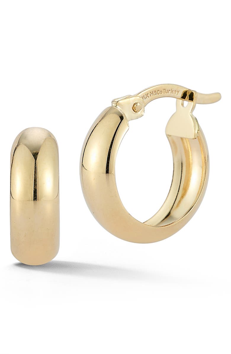 Ember Fine Jewelry 14K Gold Wide Bold Hoop Earrings, Main, color, Gold