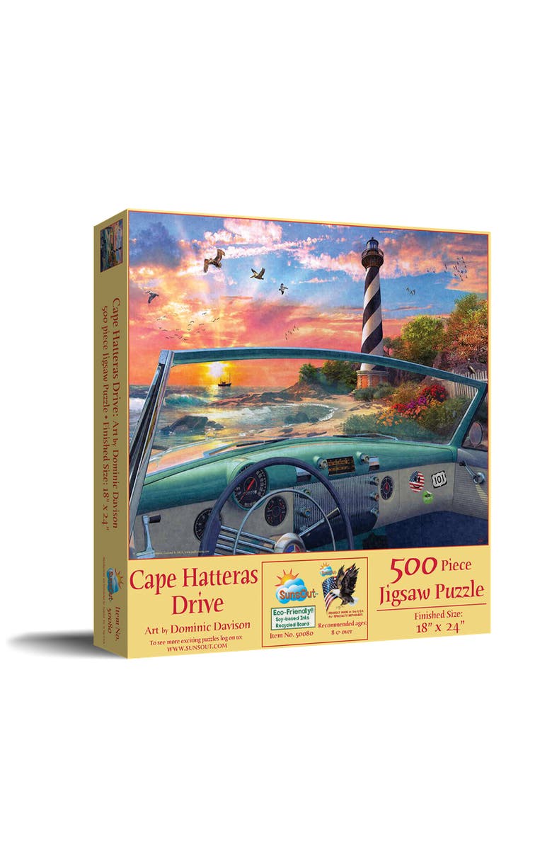Sunsout Cape Hatteras Drive 500 piece Jigsaw Puzzle for Adults, Main, color, Multicolor
