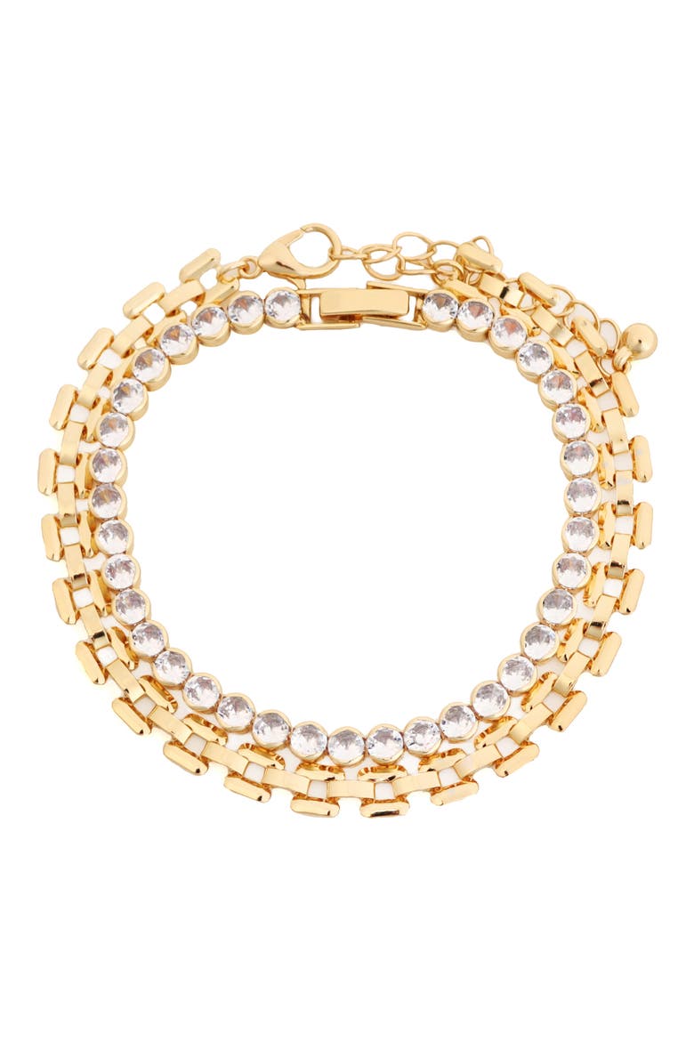 Crystal Watchband Bracelet, Main, color, GOLD