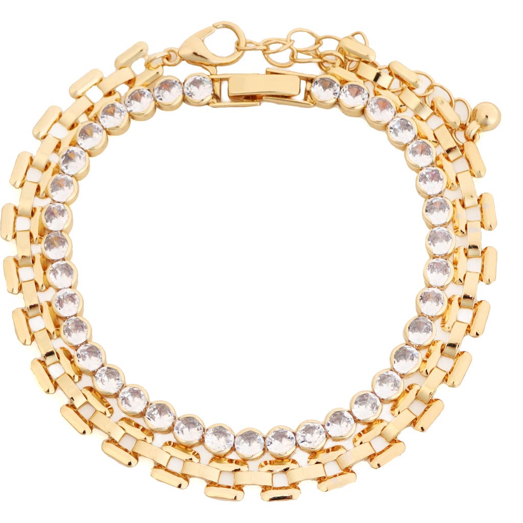 Panacea Crystal Watchband Bracelet In Gold