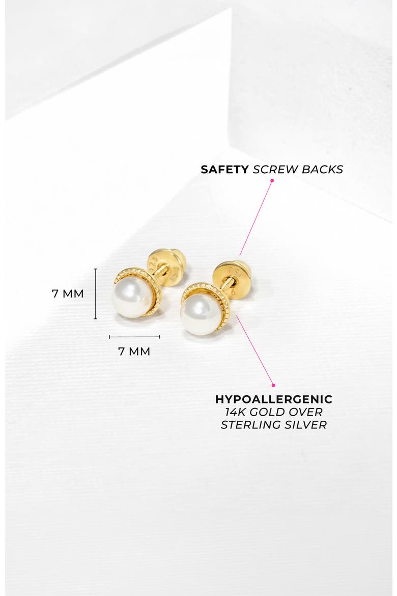 Sophisticated Pearl Plated Earrings, Alternate, color, White