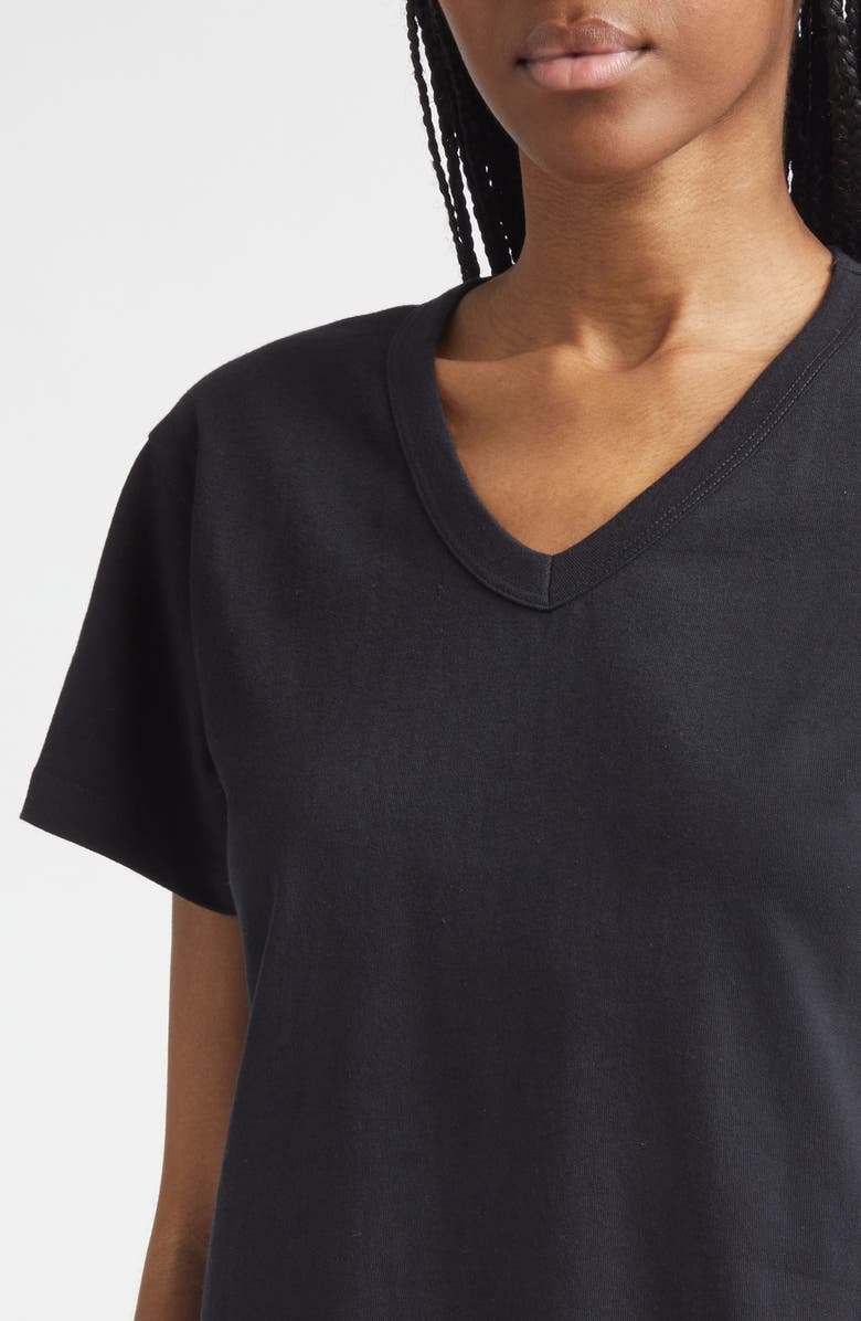 LESET Margo V-Neck Cotton T-Shirt, Alternate, color, Black