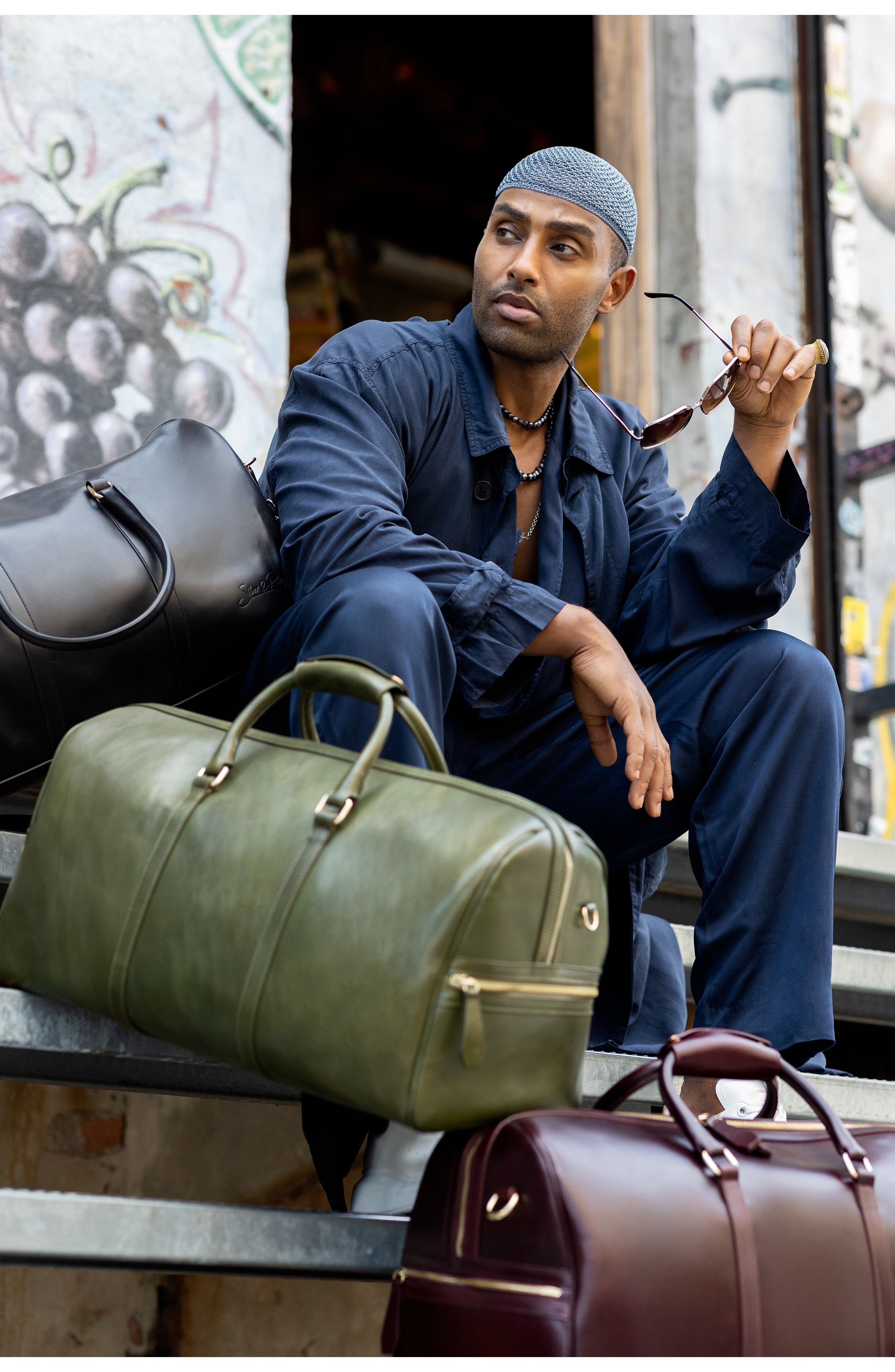 Silver & Riley Executive Leather Duffle, Alternate, color, 