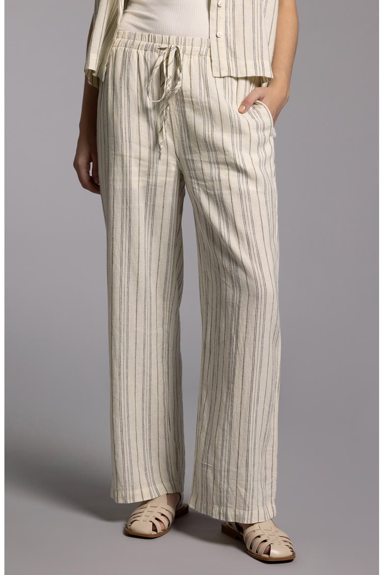 Elise Stripe Linen Blend Drawstring Pants, Alternate, color, IVORY