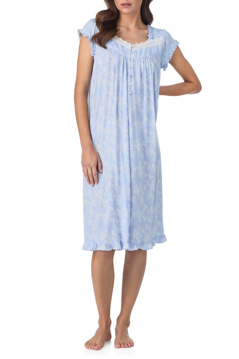 Waltz Floral Nightgown, Main, color, BLUE/ PRT