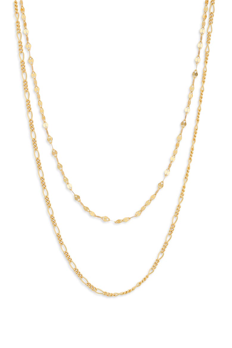 Double Layered Chain Necklace, Main, color, GOLD