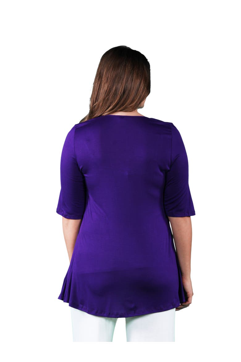 Plus Size Elbow Swing  Tunic Top, Alternate, color, Purple