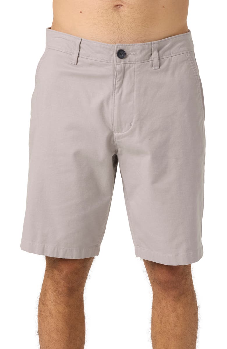 O'Neill Jay Flat Front Stretch Cotton Chino Shorts, Main, color, Light Grey