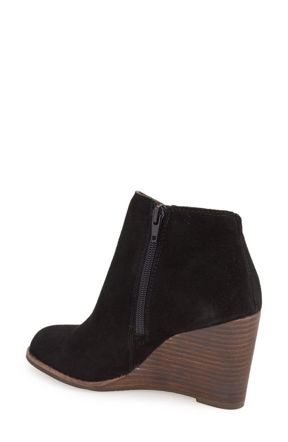 Lucky Brand 'Yakeena' Zip Wedge Bootie, Alternate, color, 
