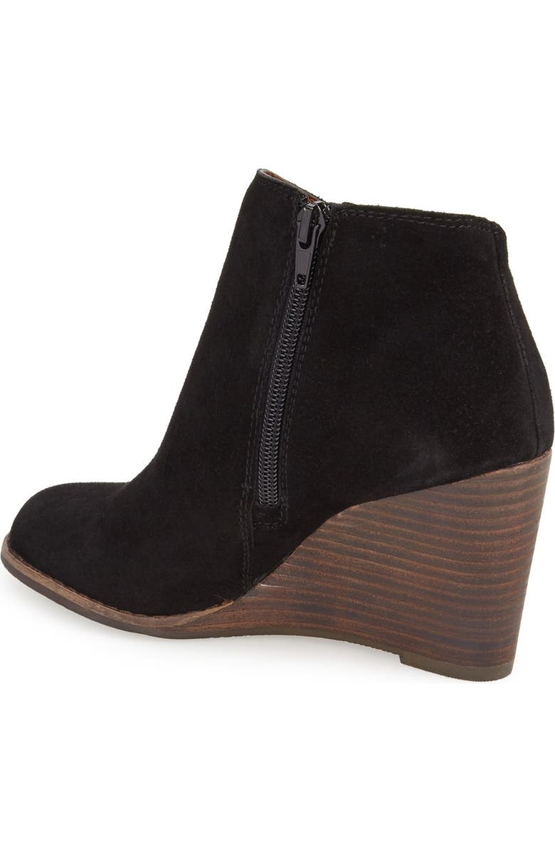 Lucky Brand 'Yakeena' Zip Wedge Bootie, Alternate, color,