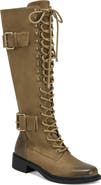 AZALEA WANG Emmott Water Resistant Lace-Up Knee High Boot
