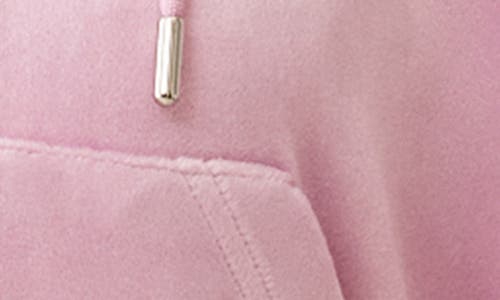 True Religion Shrunken Zip Front Velour Crop Hoodie In Pink