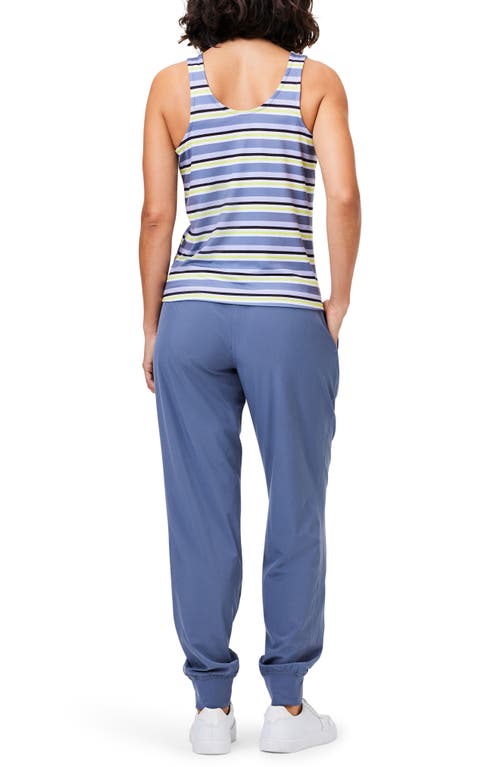 Nz Active By Nic+zoe Easy Stripe Flow Fit Tank Top In Blue Multi