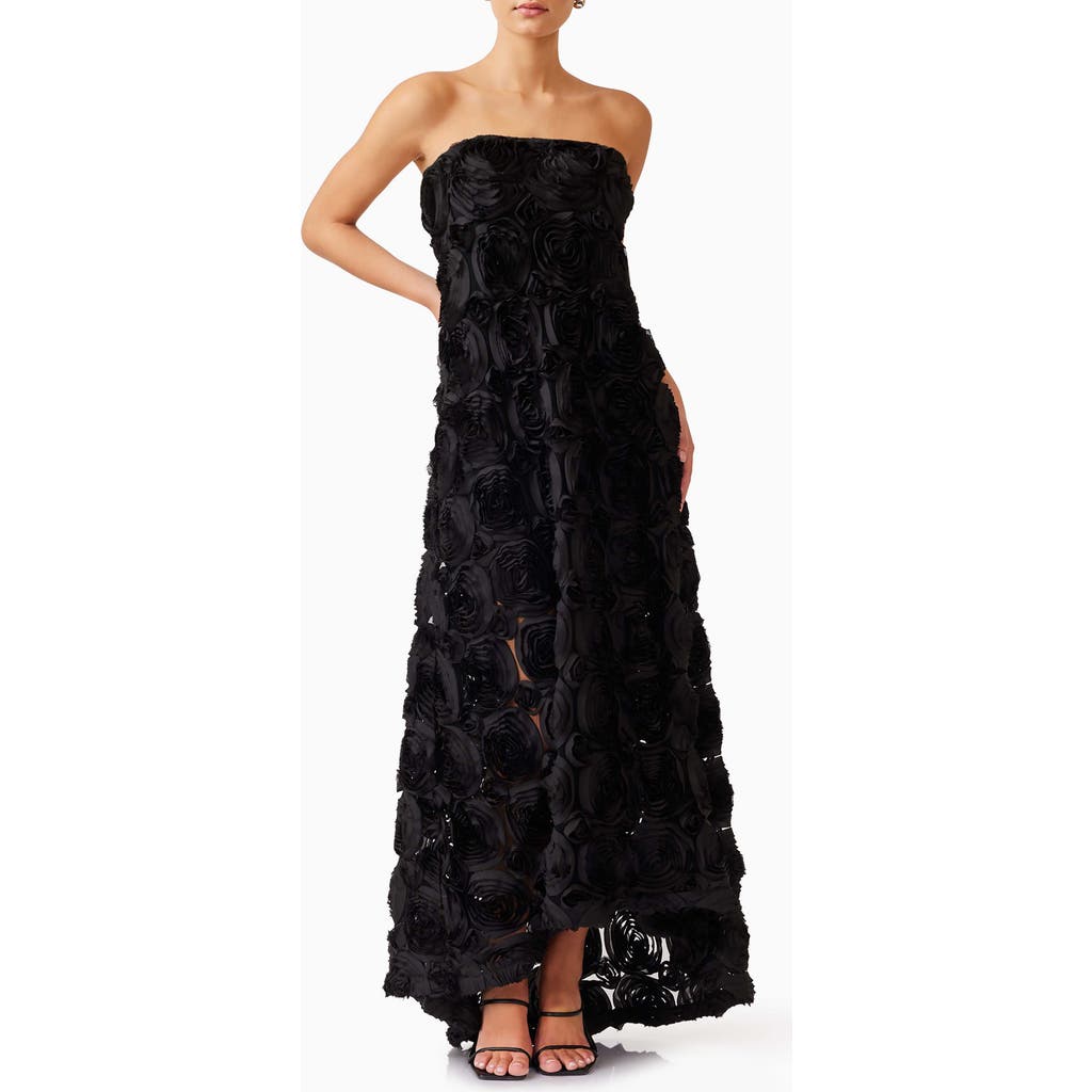 Elliatt Selena Rosette Strapless Maxi Dress