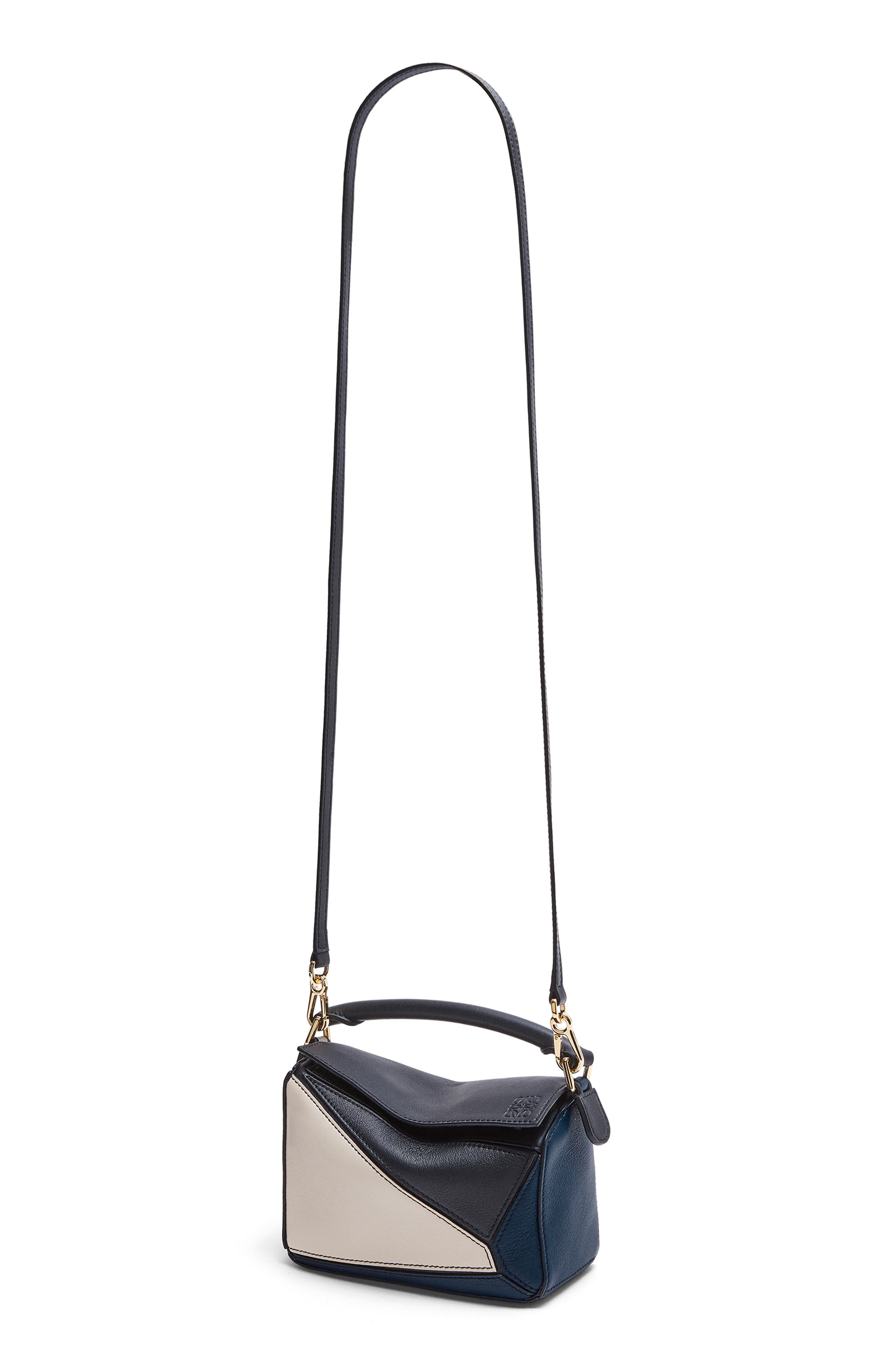 Loewe Mini Puzzle Colorblock Leather Bag, Alternate, color, 