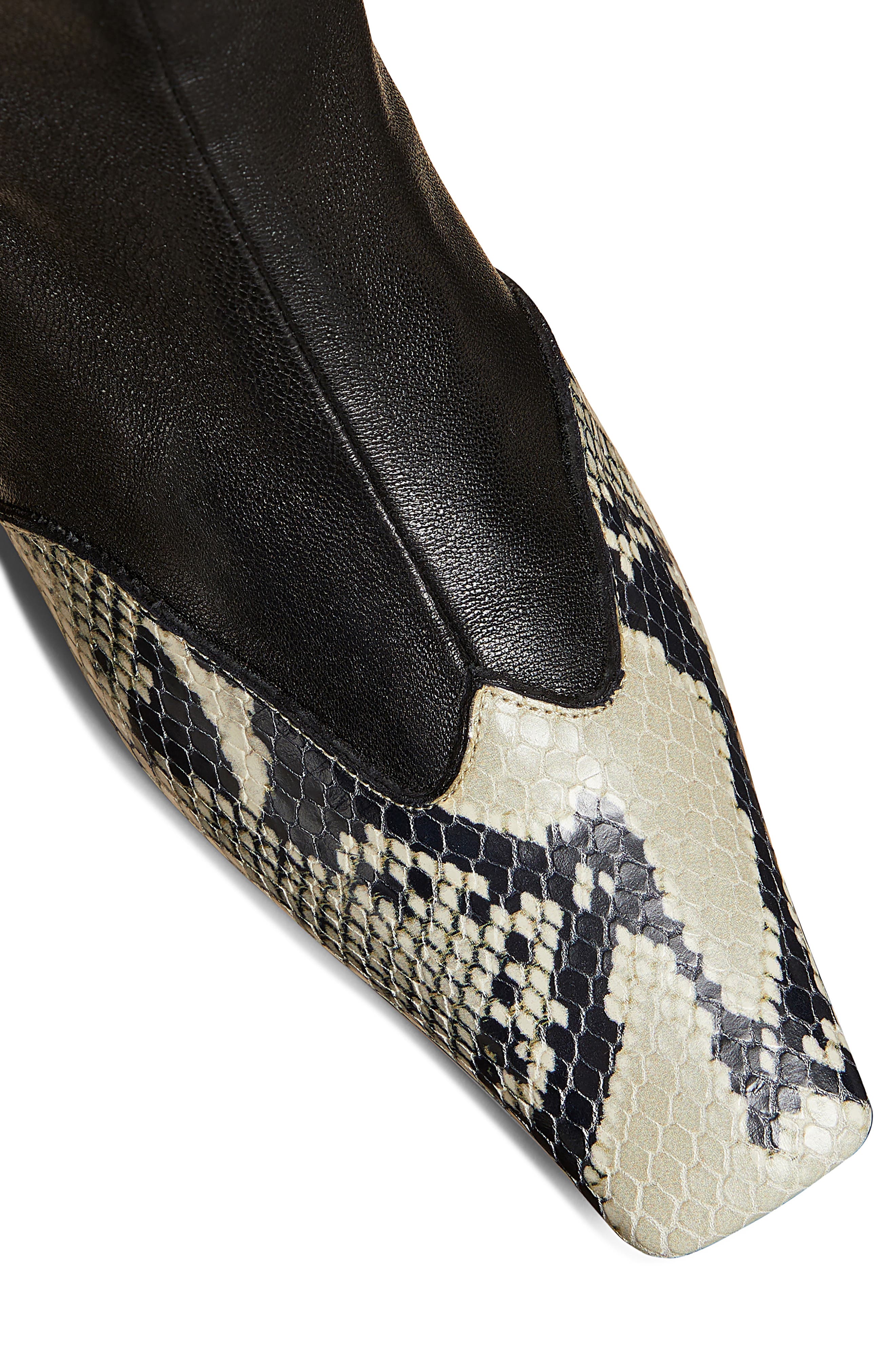 Khaite Dallas Cap Toe Sock Bootie, Alternate, color, Black/ Natural