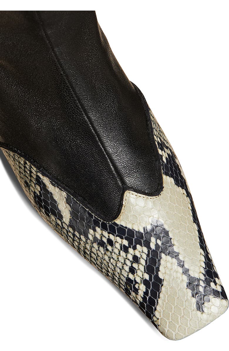 Khaite Dallas Cap Toe Sock Bootie, Alternate, color, Black/ Natural