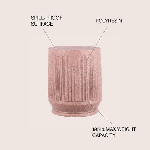 Jonathan Y Kline 17.5" Mid-century Modern Brutalist Indoor/outdoor Accent Table In Pink Terrazzo