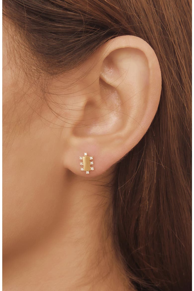 Kiera Scattered Diamond Stud Earrings (Nordstrom Exclusive), Alternate, color, YELLOW GOLD/ DIAMOND