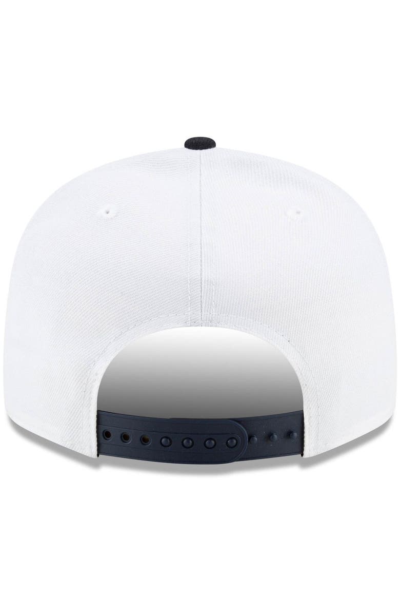 New Era Men's New Era White/Navy West Virginia Mountaineers Two-Tone Side Script 9FIFTY Snapback Hat, Alternate, color, 