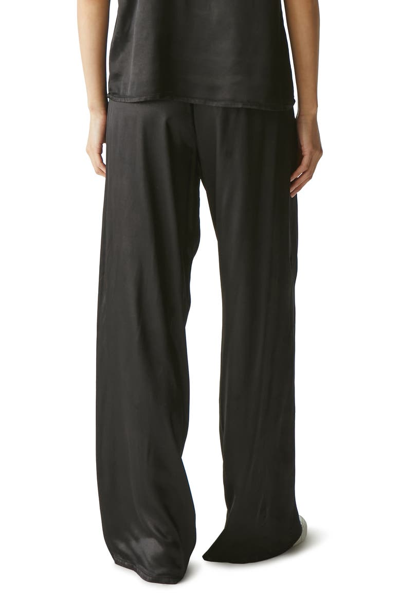 Cyrus Wide Leg Satin Pants, Alternate, color, BLACK