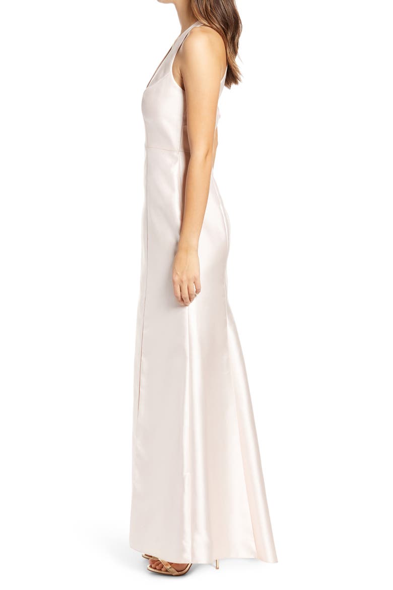 Halter Satin Trumpet Gown, Alternate, color, BLUSH
